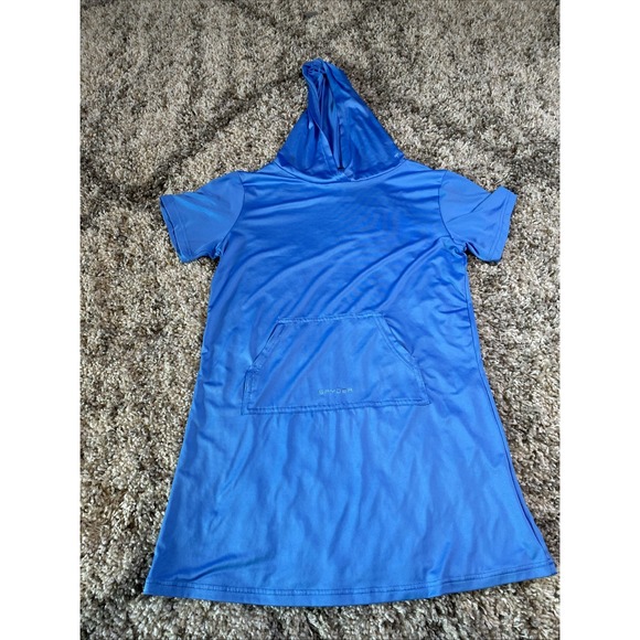 Spyder Shirt Teen X-Large Blue‎ Hooded Swim Wear Pockets Pullover Ladies Size 16 - Picture 1 of 5